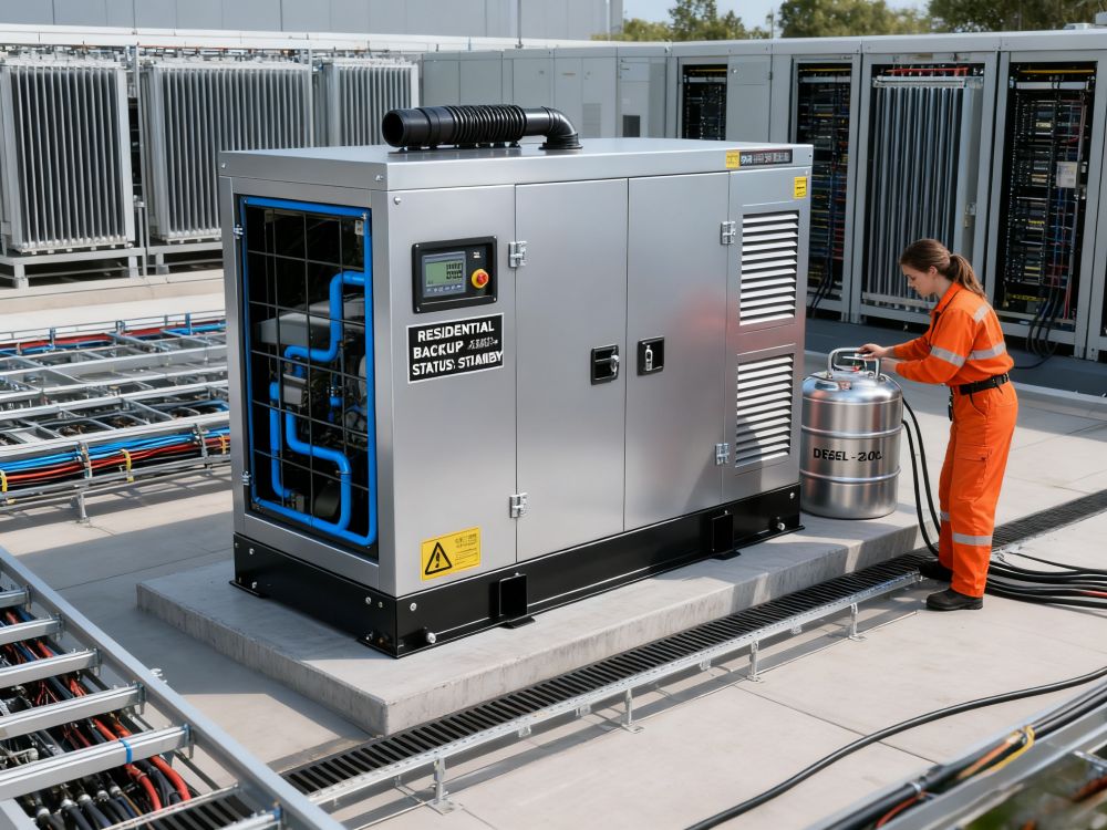 Which coolant is used in a diesel generator?